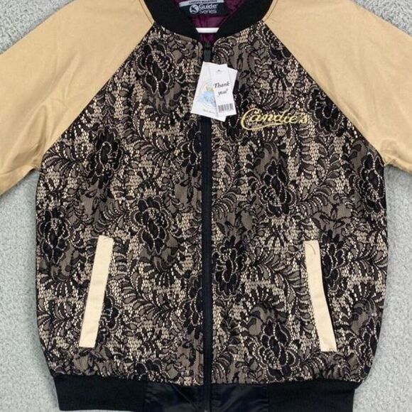 Gander Mountain Guide Series Jacket Womens Large Tan Black Bomber Full Zip‎ NEW - Picture 1 of 8